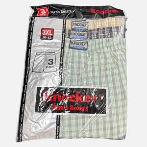Knocker Boxers Men Multi Plaid Cotton Blend Comfort Underwear 3 Pack 3XL 50-52